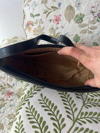 Bolso Piel y Tela Negro