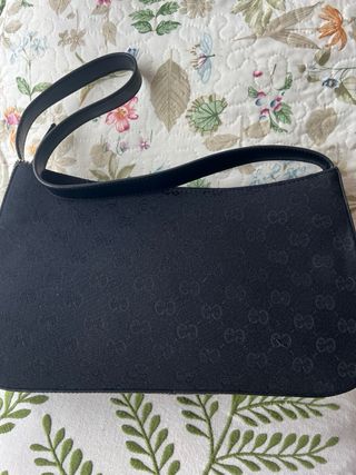 Bolso Piel y Tela Negro