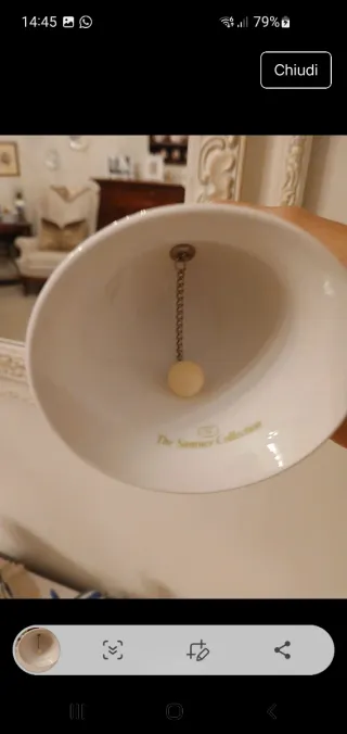 Campanella in ceramica con rosa