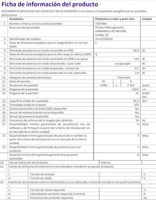 - Toshiba 55UV2363DG 55" LED UltraHD 4K HDR