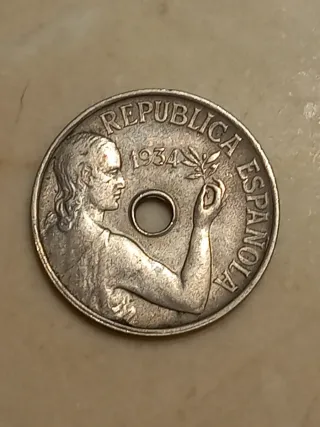2 Monedas República Española 1934