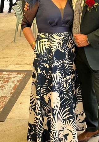 Vestido largo estampado floral para eventos