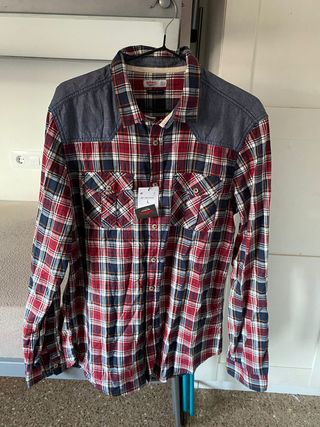 Camisa Lefties cuadros azul, rojo y blanco