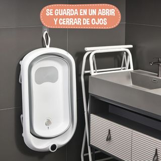 SUPERBE BEBE Bañera Plegable Bebé con Patas y Sopo