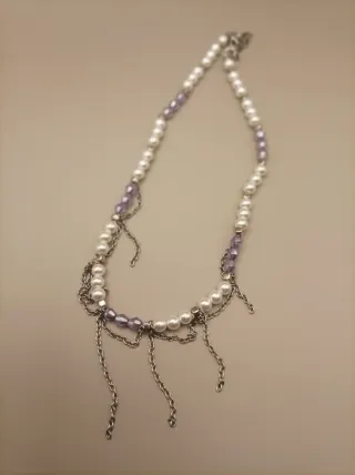 Gargantilla perlas y cadenas