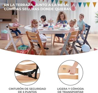Kinderkraft ENOCK Trona bebé de Madera, Infantil,
