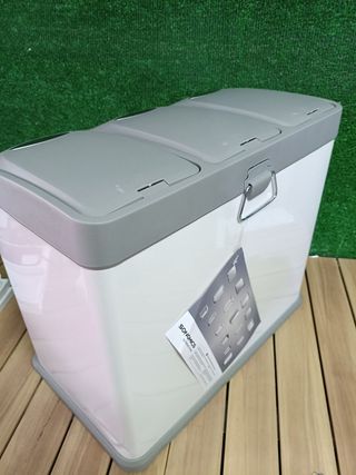 SONGMICS LTB24WT  Cubo de Basura de Cocina de 3 x 8 L Blanco