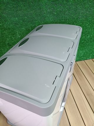 SONGMICS LTB24WT  Cubo de Basura de Cocina de 3 x 8 L Blanco