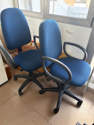 Conjunto 2 Sillas Oficina Azules