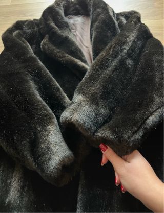 Pelliccia vintage marrone taglia L al ginocchio