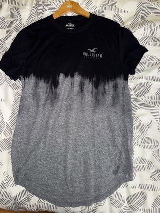 Camiseta Hollister Degradada Negra y Gris