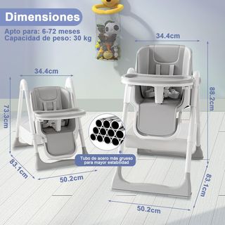 Trona Bebé Evolutiva, Trona para Bebe Ajustable y