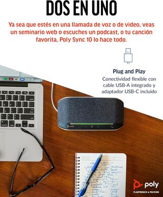 POLY Sync 10 Altavoz USB-A/C Negro