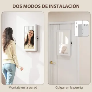 Espejo de pared blanco y beige