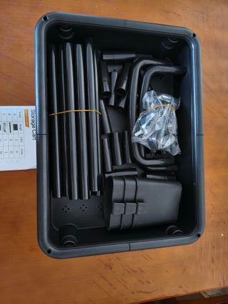 JIUYOTREE Carrito de Almacenamiento de plástico de 4 Niveles con Asas para Colgar adicionales, Ruedas bloqueables para Sala de E