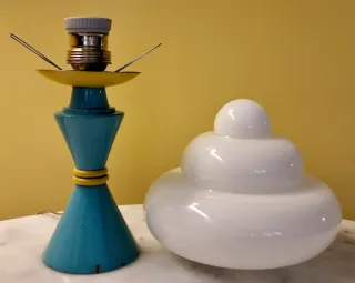 Lámpara Vintage Mesa Azul y Amarillo