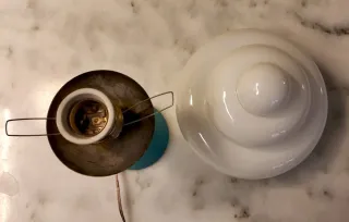 Lámpara Vintage Mesa Azul y Amarillo