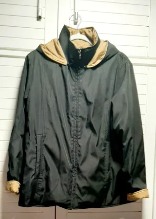 Chaquetón reversible negro/cámel talla 44