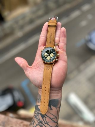 Reloj Poedagar Cronógrafo Dorado y Verde