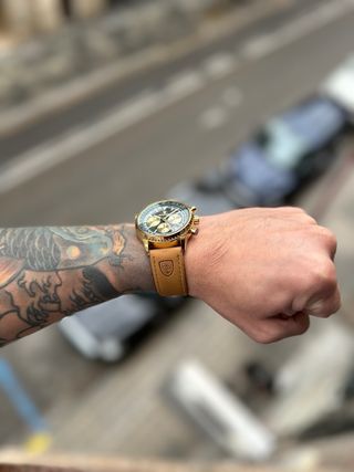 Reloj Poedagar Cronógrafo Dorado y Verde