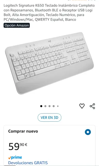 Teclado Logitech Signature K650 Inalámbrico