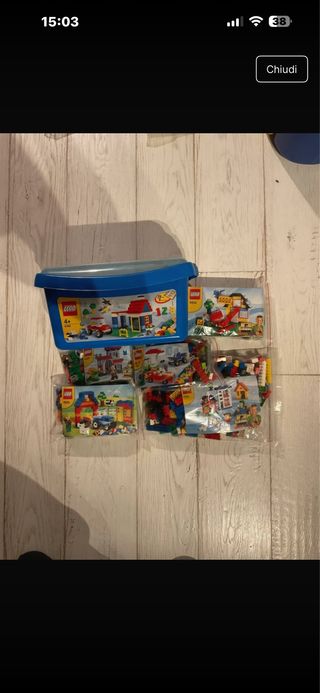 Lotto Lego Costruzioni Scatola e Sacchetti