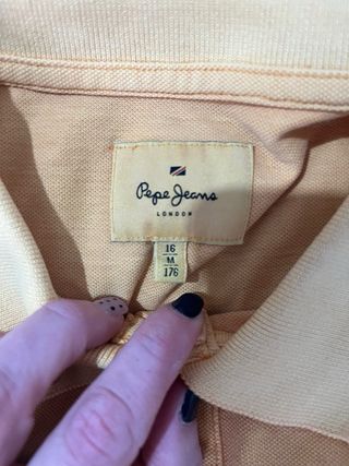 Polo Pepe Jeans manga larga beige/naranja(16 años)