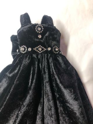 Vestido Negro Muñeca Nancy Terciopelo