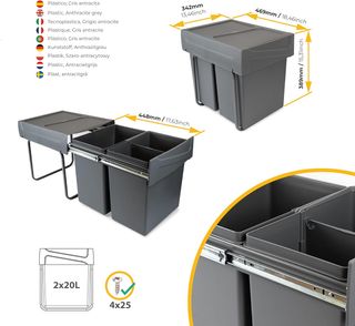 EMUCA - Cubos de Basura bajo Fregadero con fijació