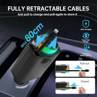 Cargador Coche 5 en 1 Aromaterapia Luz Estrella