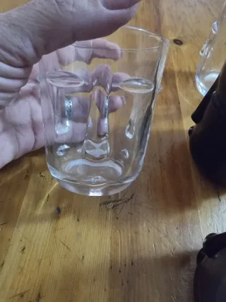 Set 6 Bicchieri Vetro Neri Trasparenti e grigi