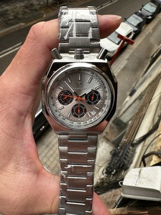 Reloj Poedagar Cronógrafo Plata y Blanco