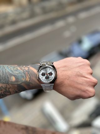 Reloj Poedagar Cronógrafo Plata y Blanco