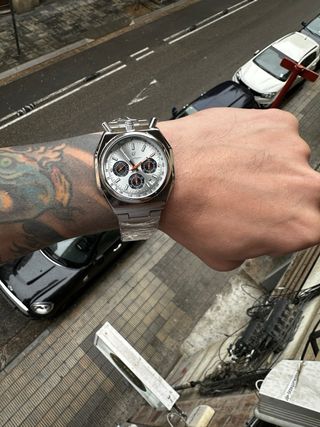 Reloj Poedagar Cronógrafo Plata y Blanco