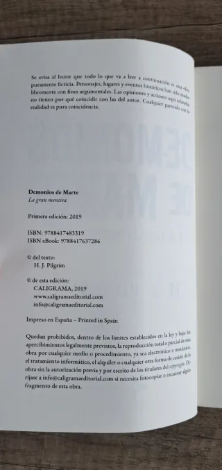 Demonios de Marte: La gran mentira . H J. Pilgrim