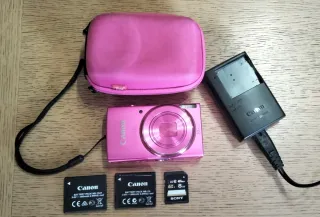 Cámara digital Canon IXUS Rosa + Accesorios