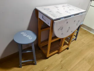 Mesa de cocina extensible de madera