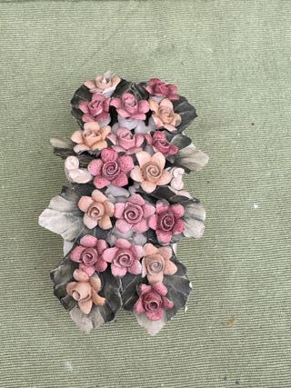 Cesta Porcelana Capodimonte Flores Italia Napoleón