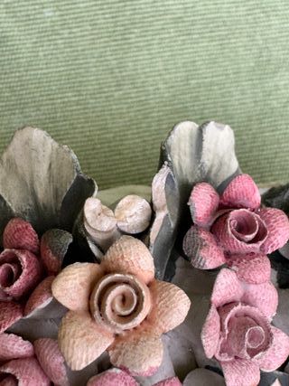 Cesta Porcelana Capodimonte Flores Italia Napoleón