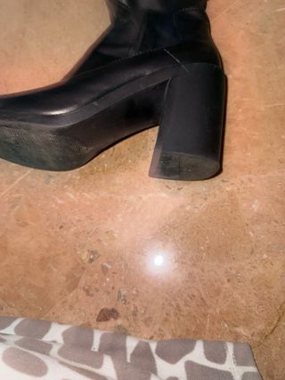 Botines tacón ancho negros talla 38