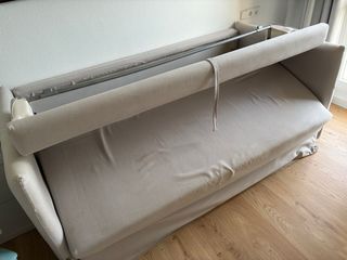 Sofá Cama doble , gris,  3 plazas, tela orgánica