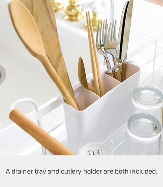 YAMAZAKI Tosca Bandeja para vajilla, Metal, Blanco