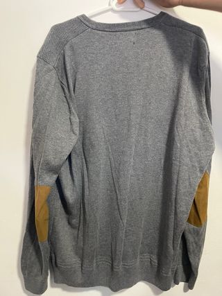 Jersey Zara Gris con Parches Marrones