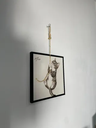 Retrato mascotas personalizado con marco