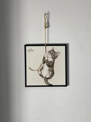 Retrato mascotas personalizado con marco