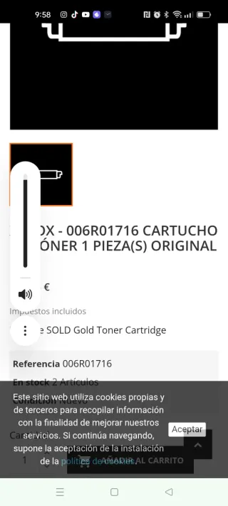 Tóner Xerox HD EA Gold Dry Ink Gold