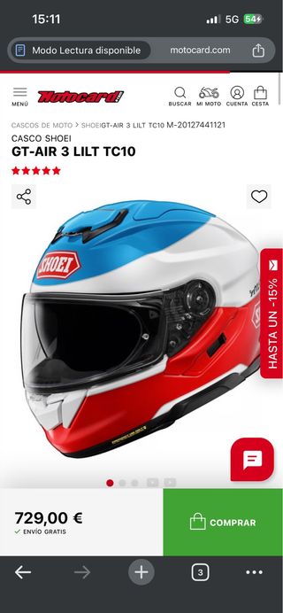 Shoei GT-Air 3 Lilt TC10 TALLA S