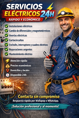 SERVICIOS ELÉCTRICOS 24H – RÁPIDO Y ECONÓMICO