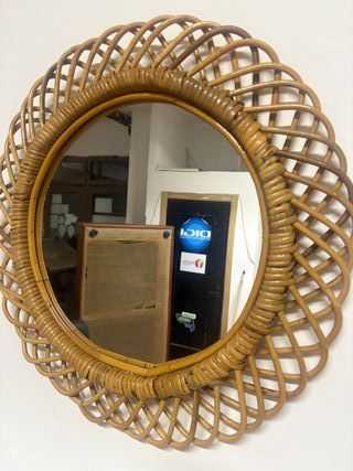 Specchio Franco Albini in Rattan