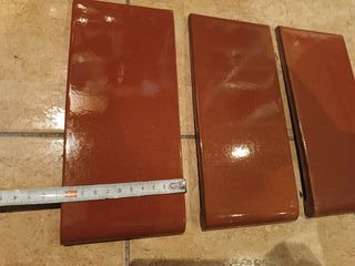 4 Azulejos Marrones 24x10.7 cm